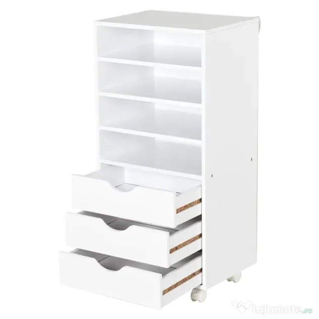 Vinsetto Dulap cu sertare pentru birou din Lemn alb 40 x 30 x 83cm