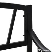 Outsunny Banca de Gradina din Metal Negru cu 2 Locuri Banca de Exterior