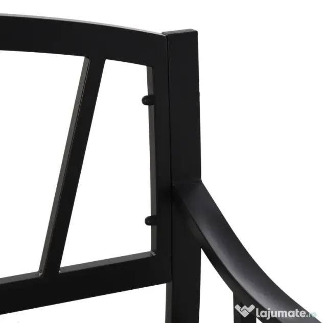 Outsunny Banca de Gradina din Metal Negru cu 2 Locuri Banca de Exterior