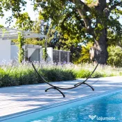 Outsunny Structura pentru Hamac Universal de 3m, Suport din Metal, 300x90x100cm, Negru
