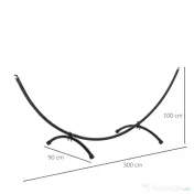 Outsunny Structura pentru Hamac Universal de 3m, Suport din Metal, 300x90x100cm, Negru