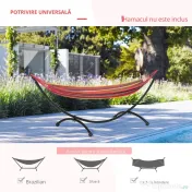 Outsunny Structura pentru Hamac Universal de 3m, Suport din Metal, 300x90x100cm, Negru