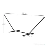Outsunny Schelet pentru Hamac Greutate Maxima 120Kg in Metal, Negru, 360x92x112cm