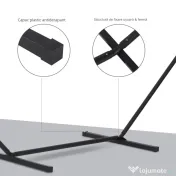 Outsunny Schelet pentru Hamac Greutate Maxima 120Kg in Metal, Negru, 360x92x112cm