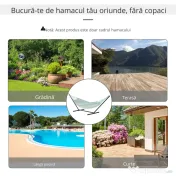 Outsunny Schelet pentru Hamac Greutate Maxima 120Kg in Metal, Negru, 360x92x112cm