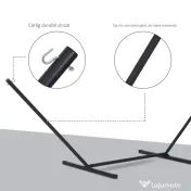 Outsunny Schelet pentru Hamac Greutate Maxima 120Kg in Metal, Negru, 360x92x112cm