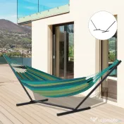 Outsunny Schelet pentru Hamac Greutate Maxima 120Kg in Metal, Negru, 360x92x112cm