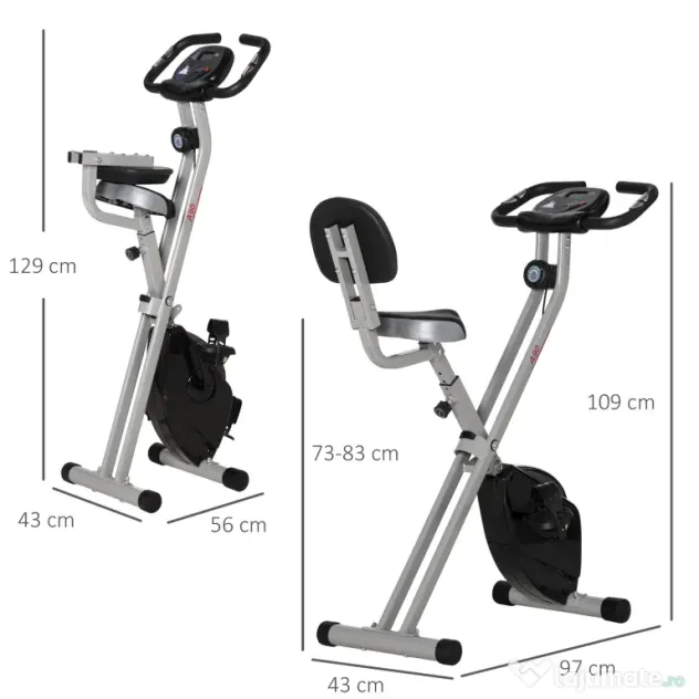 Soozier Bicicleta de Camera Pliabila – Reglabila, 8 Nivele Rezistenta