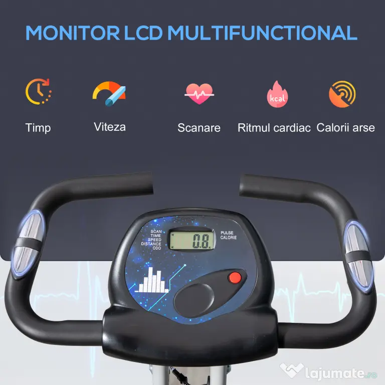 Soozier Bicicleta de Camera Pliabila – Reglabila, 8 Nivele Rezistenta