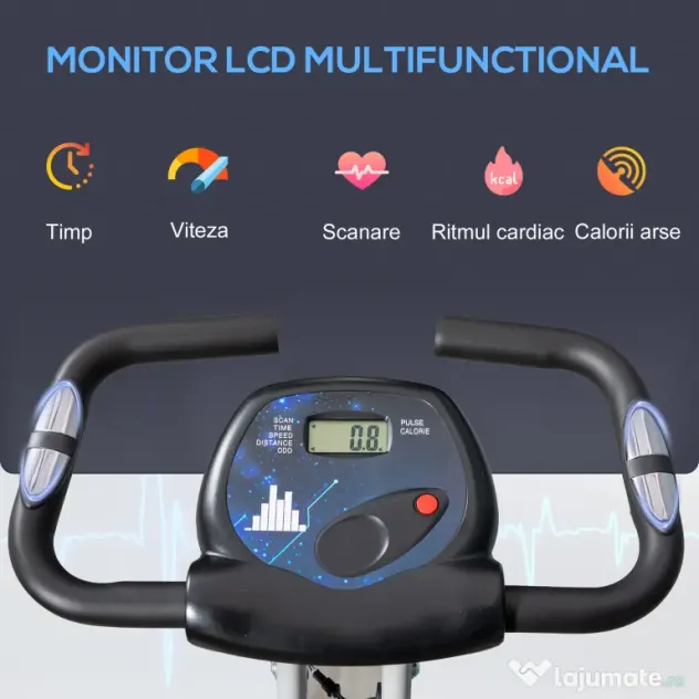 Soozier Bicicleta de Camera Pliabila – Reglabila, 8 Nivele Rezistenta