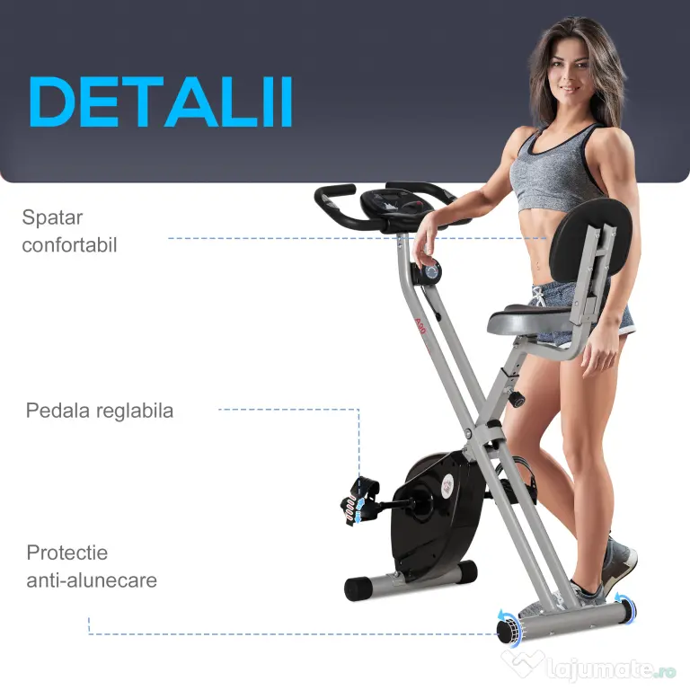 Soozier Bicicleta de Camera Pliabila – Reglabila, 8 Nivele Rezistenta