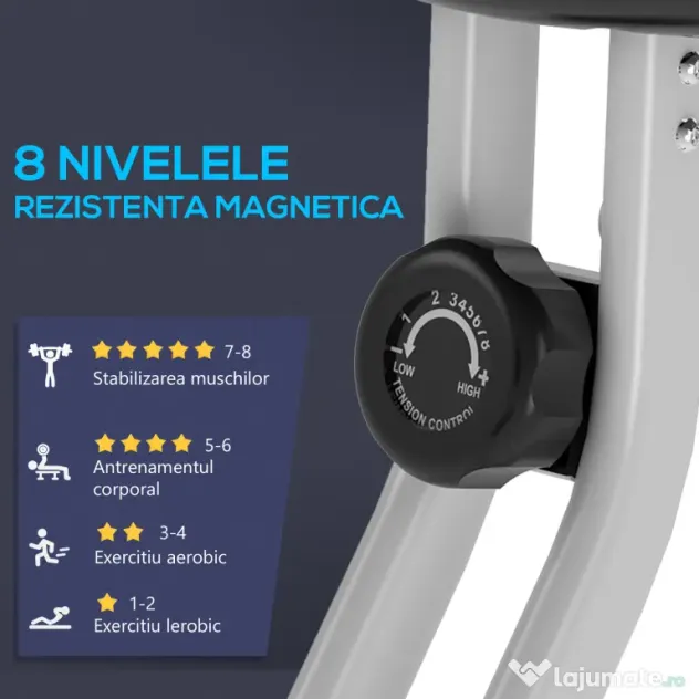 Soozier Bicicleta de Camera Pliabila – Reglabila, 8 Nivele Rezistenta