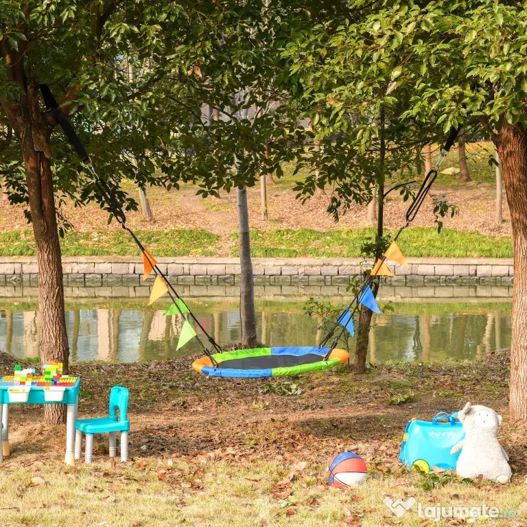 Outsunny Leagan Rotund Copii – Multicolor, pentru Interior & Exterior