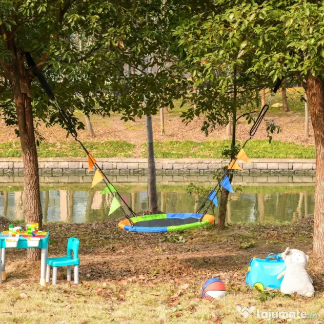Outsunny Leagan Rotund Copii – Multicolor, pentru Interior & Exterior