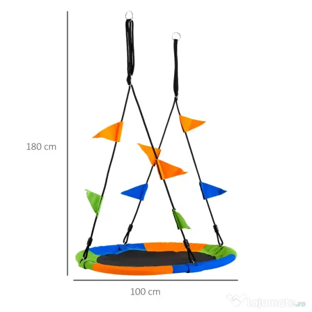 Outsunny Leagan Rotund Copii – Multicolor, pentru Interior & Exterior