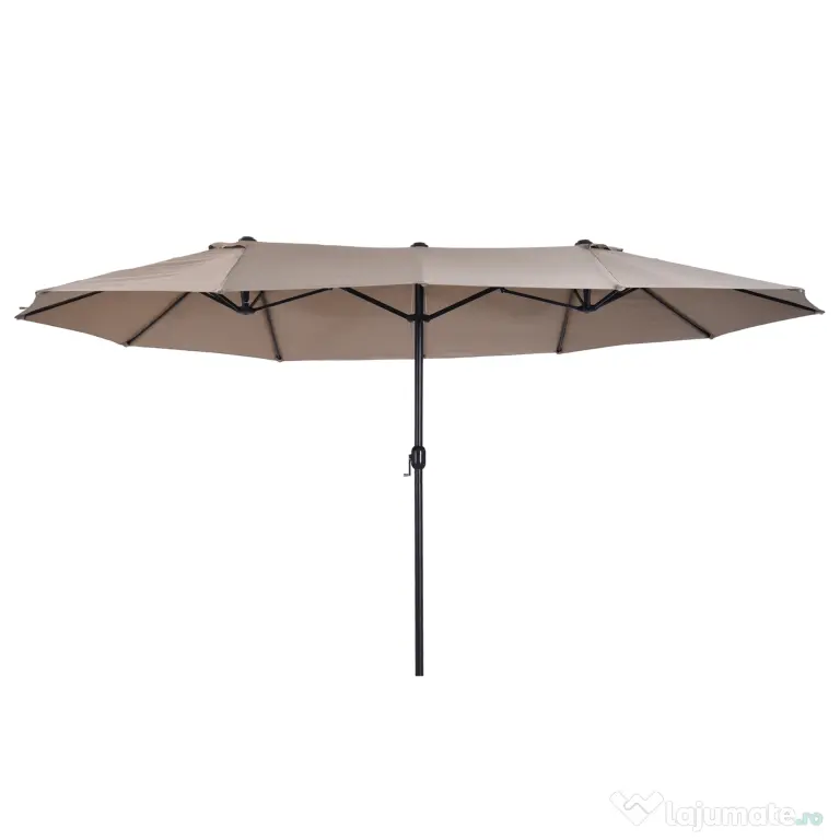 Outsunny umbrele de gradina dubla 4.6m pentru gradina si piscina Ecru