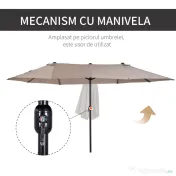Outsunny umbrele de gradina dubla 4.6m pentru gradina si piscina Ecru
