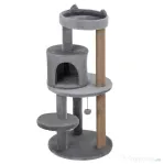 PawHut ansamblu pentru 1-2 pisici, 3 nivele, 48x48x104cm gri