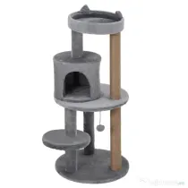 PawHut ansamblu pentru 1-2 pisici, 3 nivele, 48x48x104cm gri