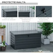 Outsunny Banca Gradina 120×62×62 cm – Cu Lada Depozitare & inchidere 