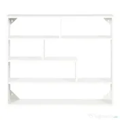 HOMCOM Biblioteca moderna de perete cu 4 niveluri , raft din lemn care economiseste spatiu pentru living si birou, 94x19,5x80cm, alb 