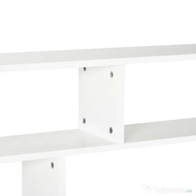 HOMCOM Biblioteca moderna de perete cu 4 niveluri , raft din lemn care economiseste spatiu pentru living si birou, 94x19,5x80cm, alb