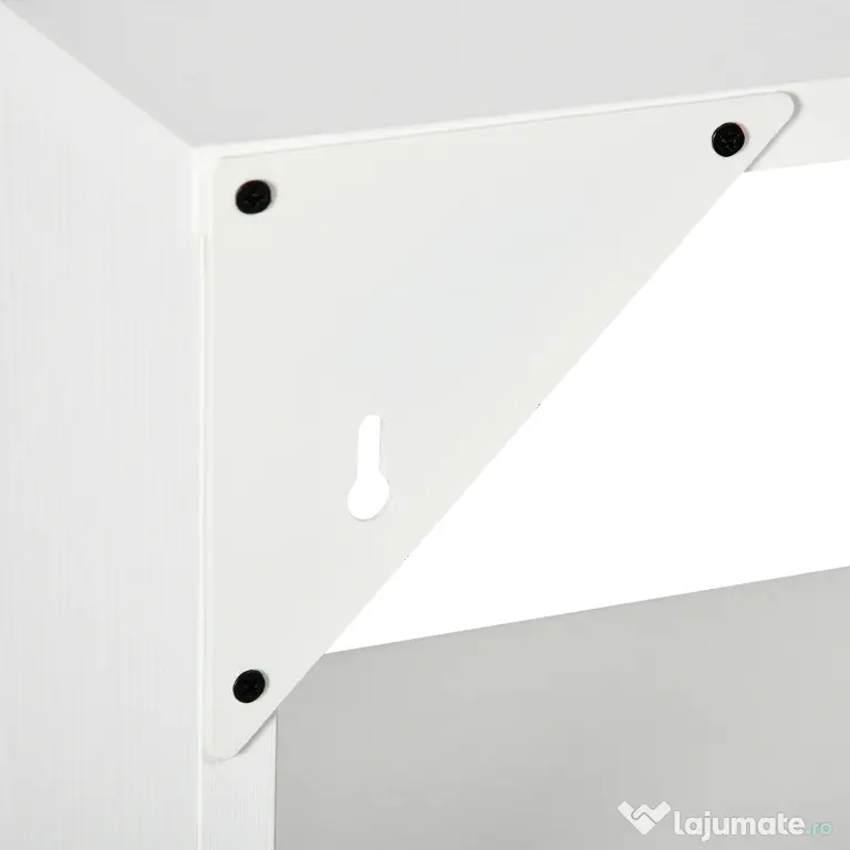 HOMCOM Biblioteca moderna de perete cu 4 niveluri , raft din lemn care economiseste spatiu pentru living si birou, 94x19,5x80cm, alb