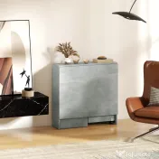 HOMCOM Masă Pliabilă din Lemn pentru 4-6 Persoane cu Roți, 75x140x74cm, Gri