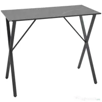 HOMCOM Bar și Masă Înaltă, Stil Industrial, cu Efect de Marmură, din Lemn și Oțel, 120x60x102 cm, Negru