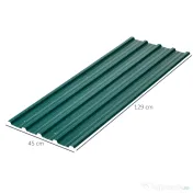 Outsunny Set 12 Panouri de Schimb 129x45 cm pentru Căsuțe de Grădină din Oțel Zincat Verde 