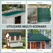 Outsunny Set 12 Panouri de Schimb 129x45 cm pentru Căsuțe de Grădină din Oțel Zincat Verde 