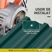 Outsunny Set 12 Panouri de Schimb 129x45 cm pentru Căsuțe de Grădină din Oțel Zincat Verde 