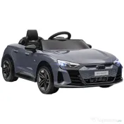 HOMCOM Automobil electric pentru copii cu telecomandă, centură de siguranță, claxon, muzică, faruri, până la 5 km/h, 3-5 ani, Gri 