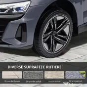 HOMCOM Automobil electric pentru copii cu telecomandă, centură de siguranță, claxon, muzică, faruri, până la 5 km/h, 3-5 ani, Gri 