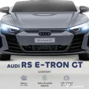 HOMCOM Automobil electric pentru copii cu telecomandă, centură de siguranță, claxon, muzică, faruri, până la 5 km/h, 3-5 ani, Gri 