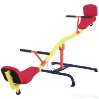 AIYAPLAY Balansoar pentru Copii Rotativ 360°, Capacitate 200kg, 2 Locuri cu Mânere Antiderapante, Scaune Capitonate, Spătar, Roți, 253x96x75 cm, 3-12 Ani 