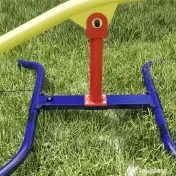 AIYAPLAY Balansoar pentru Copii Rotativ 360°, Capacitate 200kg, 2 Locuri cu Mânere Antiderapante, Scaune Capitonate, Spătar, Roți, 253x96x75 cm, 3-12 Ani 