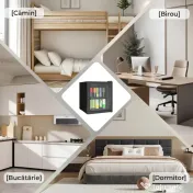 HOMCOM Frigider 46L, 59 Cutii, Ușă din Sticlă, Raft Temperat, LED, Touchscreen, pentru Bucătărie Birou Dormitor Bar, Negru 