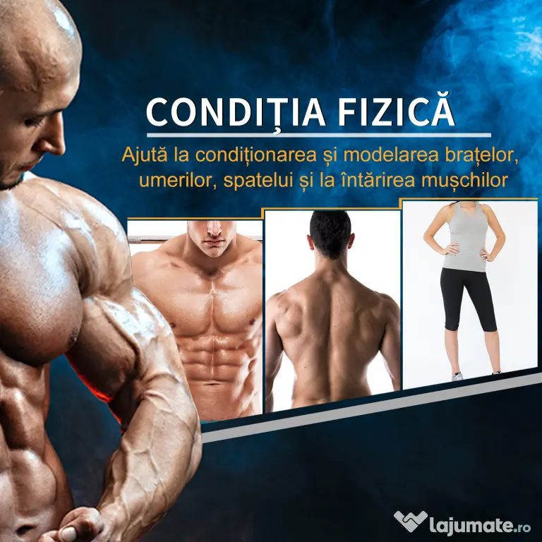 HOMCOM Set 2 gantere hexagonale de 10kg din metal si cauciuc pentru antrenamente acasa si la birou, negru