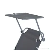 Outsunny scaun cu parasolar, 187x58x50 cm, gri