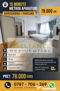 15 MINUTE METROU APARATORI - GARSONIERA + PARCARE - 78.00...