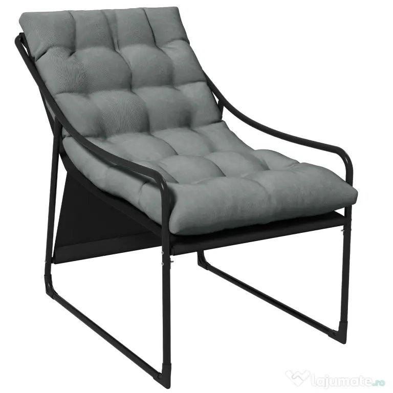 Outsunny Scaun de Gradina cu Perna Groasa, Canapea Mobilier
