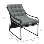 Outsunny Scaun de Gradina cu Perna Groasa, Canapea Mobilier