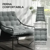 Outsunny Scaun de Gradina cu Perna Groasa, Canapea Mobilier