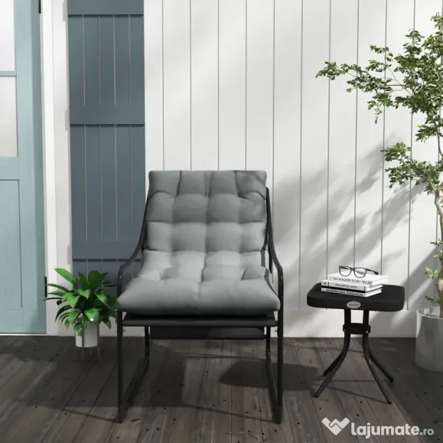 Outsunny Scaun de Gradina cu Perna Groasa, Canapea Mobilier