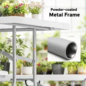 Set Outsunny de picnic pliabil cu 3 piese cu masă și 2 bănci din HDPE și metal, alb și gri deschis