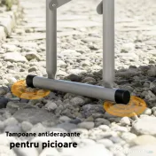 Set Outsunny de picnic pliabil cu 3 piese cu masă și 2 bănci din HDPE și metal, alb și gri deschis