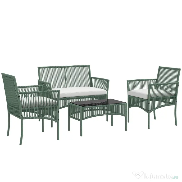 Outsunny Set de Mobilier pentru Curte, Verde inchis