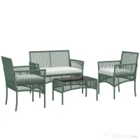 Outsunny Set de Mobilier pentru Curte, Verde inchis 
