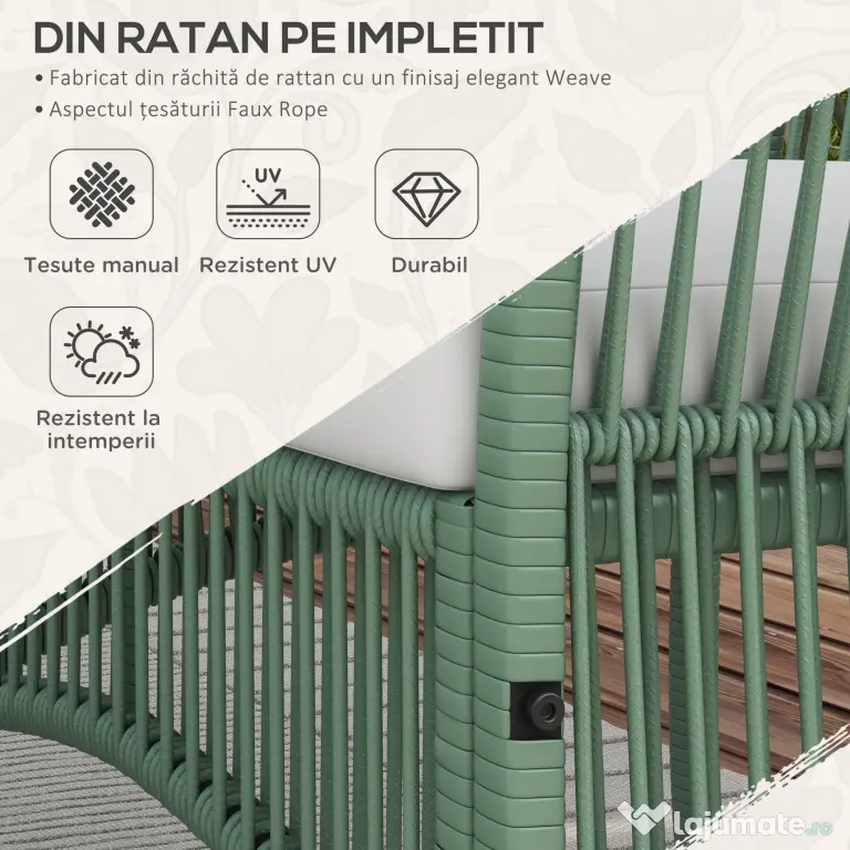 Outsunny Set de Mobilier pentru Curte, Verde inchis